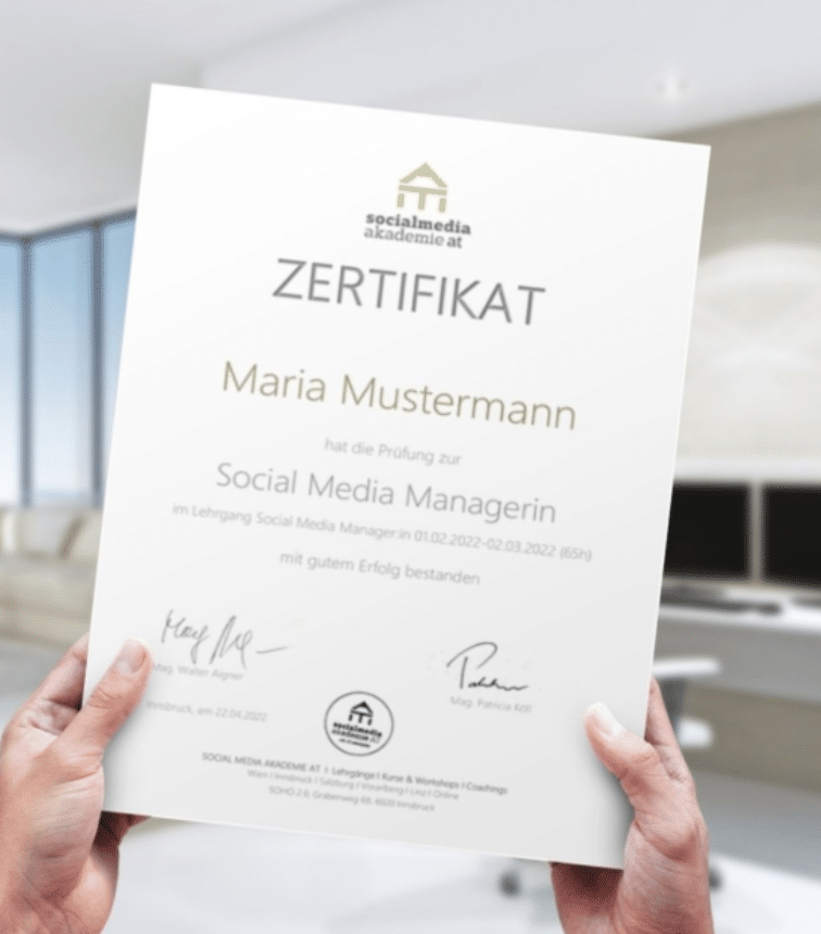 Zertifikat Social Media Manager